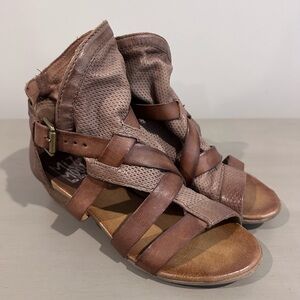 Miz Mooz Brown Leather Gladiator Sandals